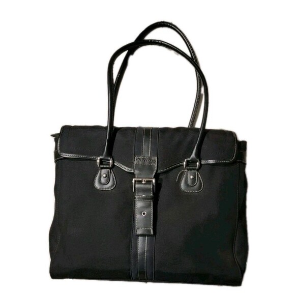 Targus Handbags - Targus Black Women's Laptop Bag Nylon Vegan Leather 16x13x3 in Double Handles